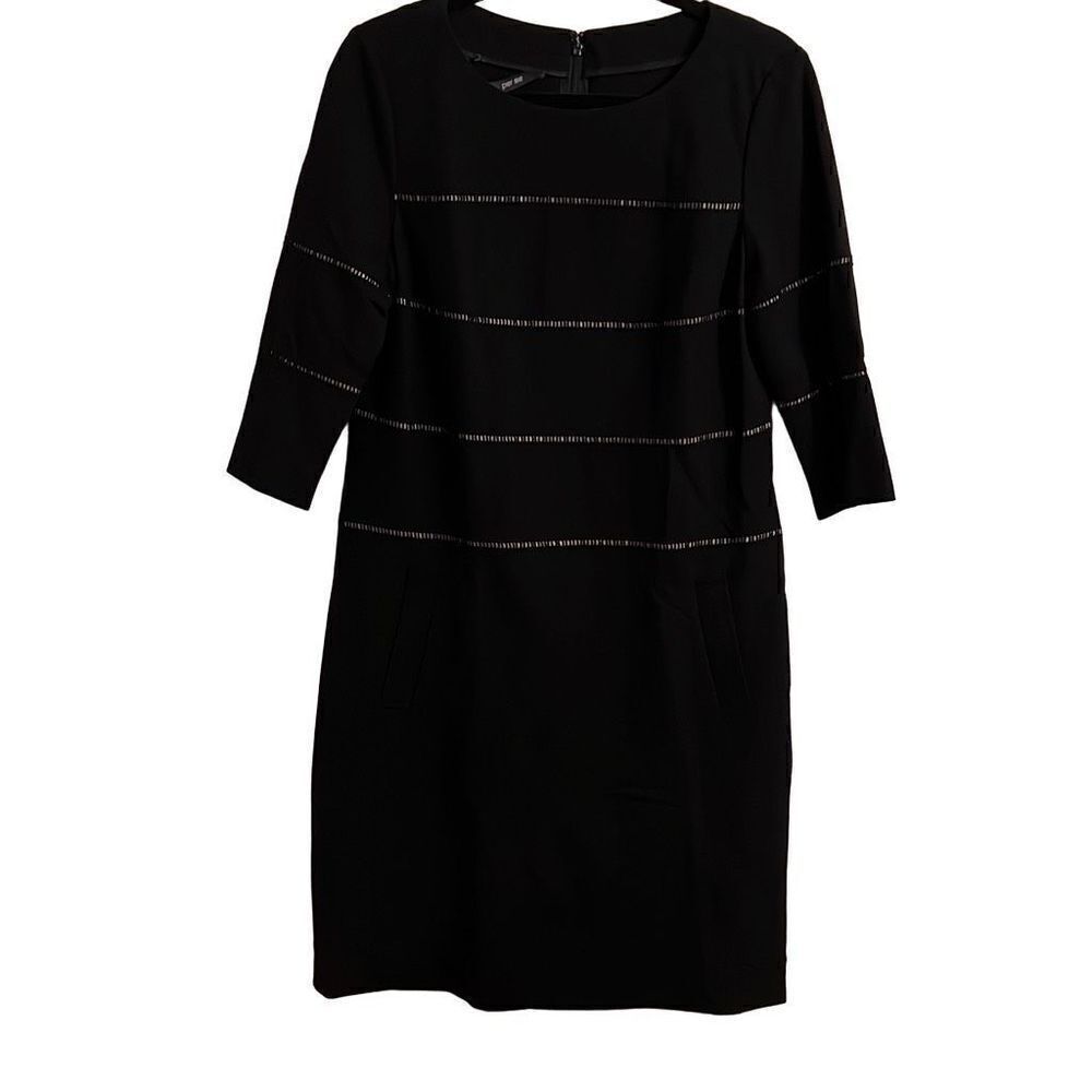 Per Se Black 3/4 Sleeve Office Dress, Women’s Size 10